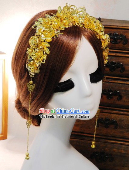Golden Traditional Chinese Bridal Hair Accessories