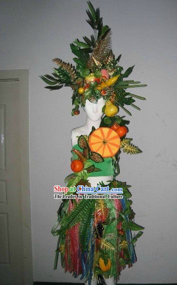 Traditional Chinese Fruit King Dance Costumes Complete Set