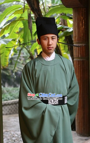 Song Dynasty Chinese Traditional Costume and Hat for Men