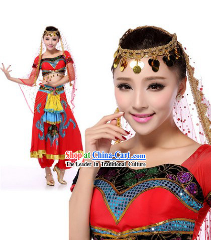 Traditional Indian Dance Costumes and Headdress for Women