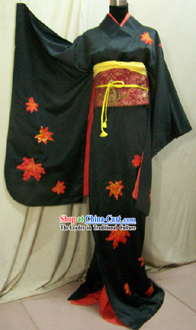 Traditional Japanese Dancer Kimono Costume Complete Set for Women
