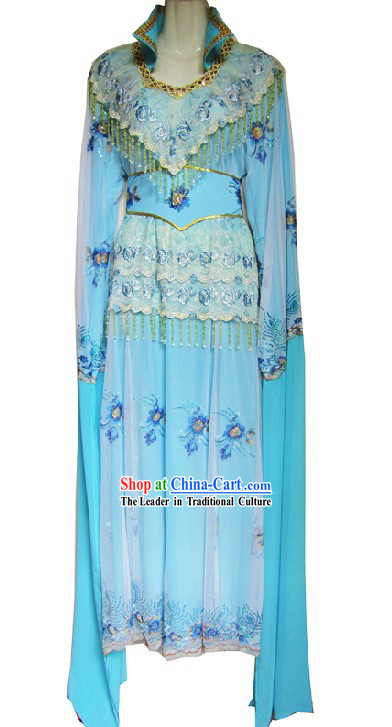 Ancient Chinese Opera Light Blue Costumes for Women