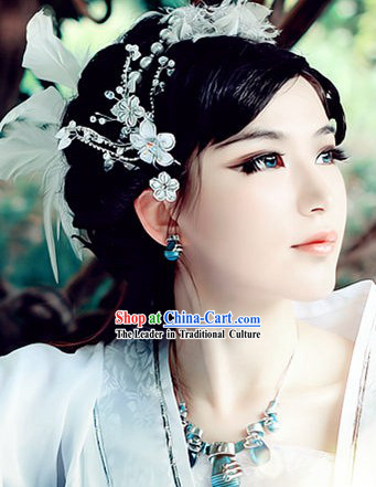 Ancient Chinese White Flower Hair Accessories