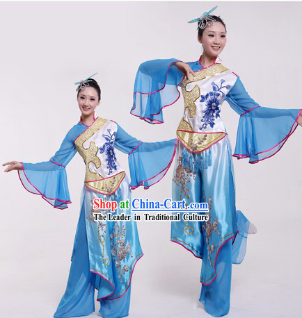 Chinese Classical Stage Performance Dance Costumes and Headpieces