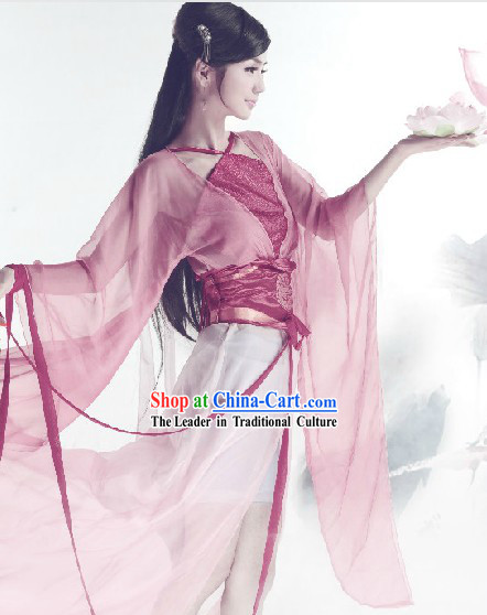 Traditional Ancient Chinese Pink Lady Clothing