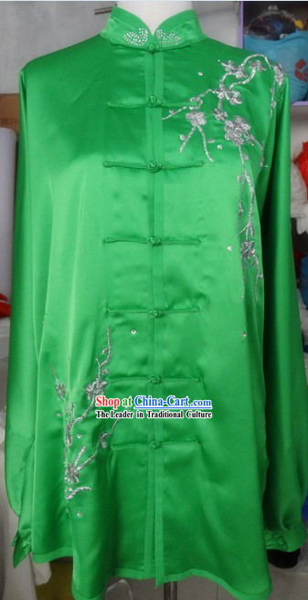 Traditional Chinese Green Tai Ji Kung Fu Performance Costumes