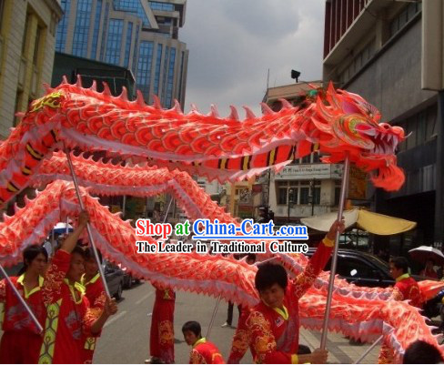 Supreme Chinese Customs Fluorescent Dragon Dancing Equipments for Nine to Ten Dancers
