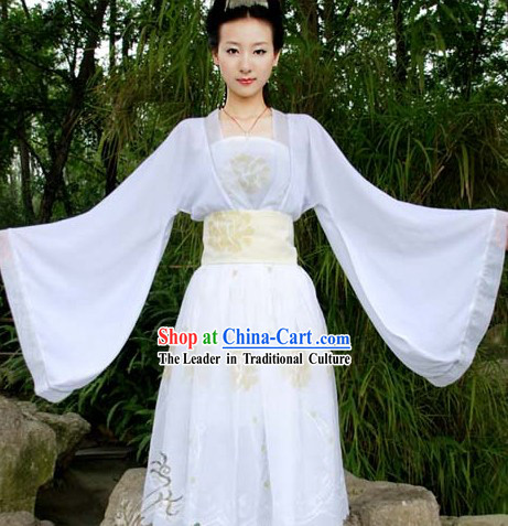 White Ancient Traditional Chinese Fairies Costume for Girls