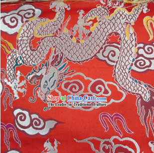 Red Dragon Tibetan Style Fabric