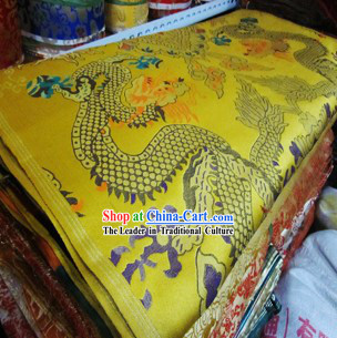 Golden Traditional Chinese Tibetan Dragon Fabric