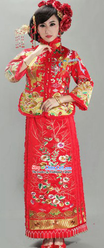 Traditional Chinese Mandarin Wedding Outfit for Women