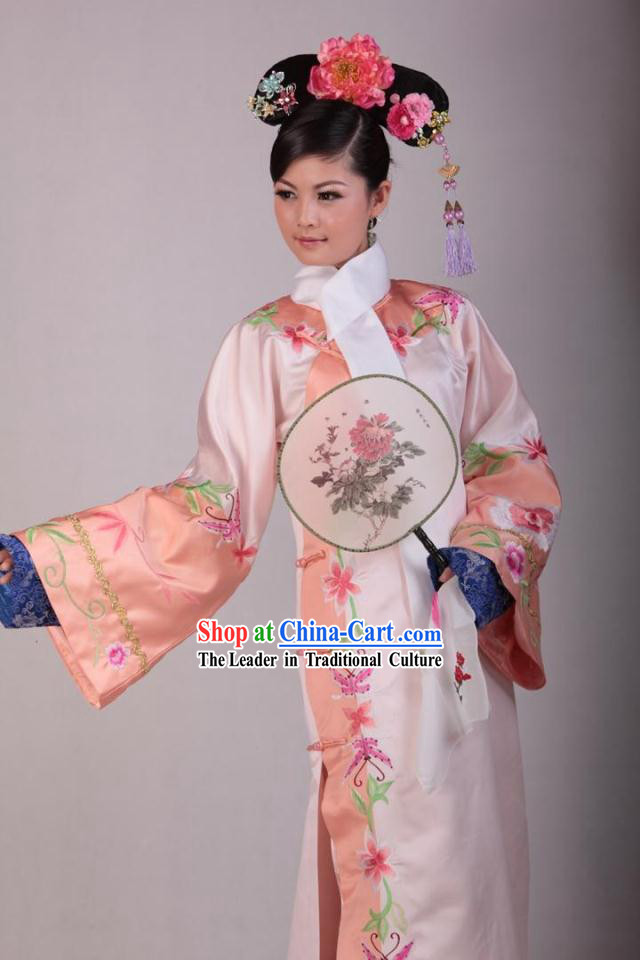 Qing Dynasty Palace Maid Costumes and Headdress Complete Set