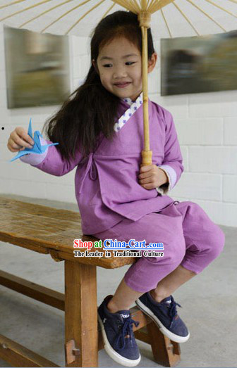 Traditional Ancient Chinese Cotton Guzhuang for Girls