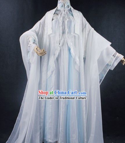Ancient Chinese Legend White King Costumes Complete Set