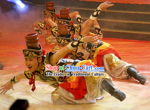 Traditional Chinese Xinjiang Ethnic Dance Costumes and Hat for Men