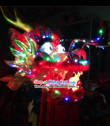 LED Luminous Flame Red Chinese Dragon Dance Head