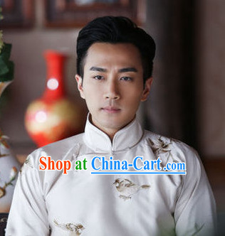 China Traditional Long Mandarin Robe for Men
