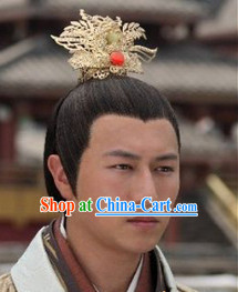 Ancient Chinese Prince Headwear and Wig