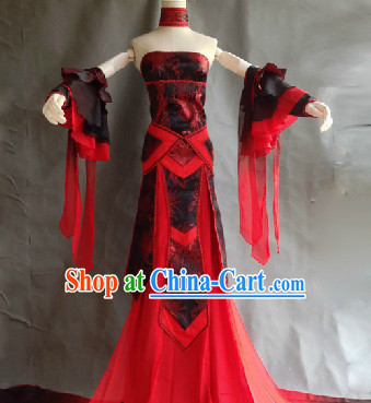 Ancient Chinese Palace Dance Costumes Complete Set for Ladies