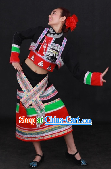 Dai Ethnic Traditional Dresses and Headwear Complete Set for Women