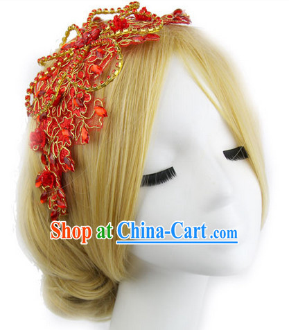 Romantic Chinese Traditional Red Headpieces