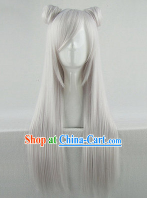Ancient Chinese Fairy Cosplay White Wig for Teenagers