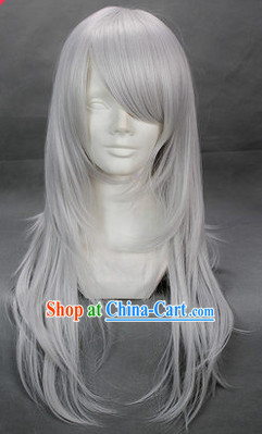Ancient Chinese White Wig for Men