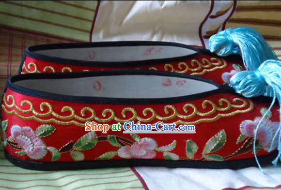 Traditional Beijing Opera Hua Dan Embroidered Shoes