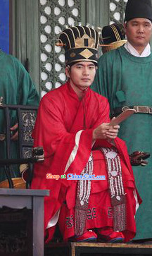 Ancient Korean Government Official Costumes and Hat Complete Set