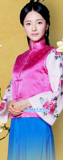 Traditional Chinese Mandarin Embroidered Clothing for Girls
