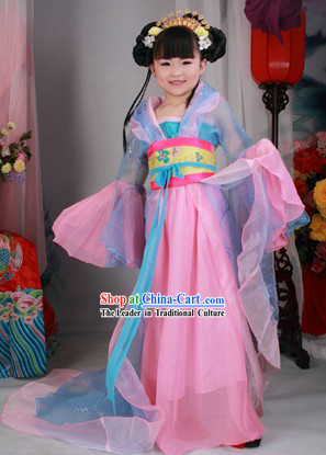 Ancient Chinese Princess Costumes and Headwear for Children