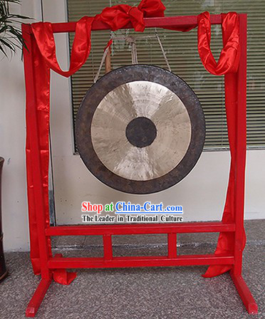 Traditional Chinese Red Wooden Gong Stand