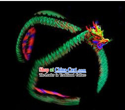 Green Luminous Dragon Dance Costumes Full Set
