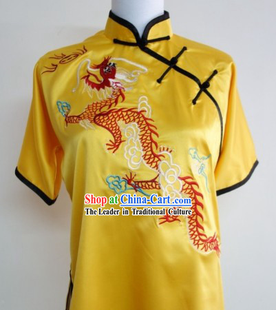 Top Chinese Traditional Dragon Silk Kung Fu Uniform Supplies for Primary Kung Fu School Students