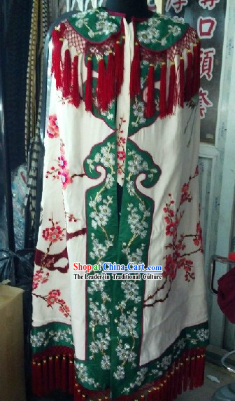 Ancient Chinese Embroidered Flower and Crane Mantle
