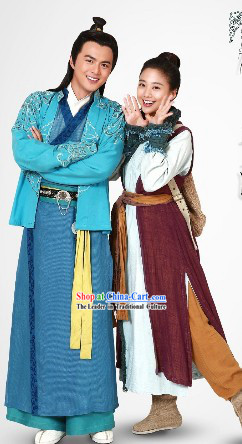 Ancient Chinese Young Couple Clothes for Men and Women