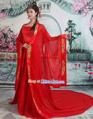 Ancient Chinese Red Wedding Clothes for Women