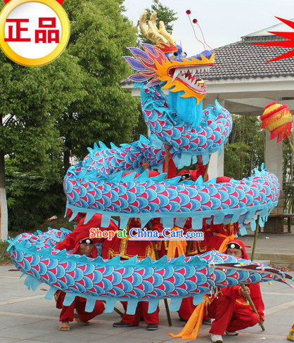 Traditional Blue Dragon Dancing Costume Complete Set