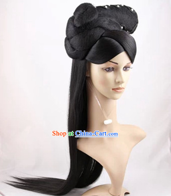 Chinese Traditional Black Long Wigs