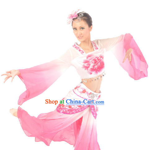 Chinese Classical Dancing Dress and Headdress for Women