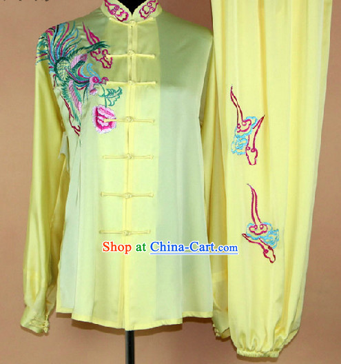 Silk Kung Fu Tai Chi Embroidered Phoenix Clothing Complete Set