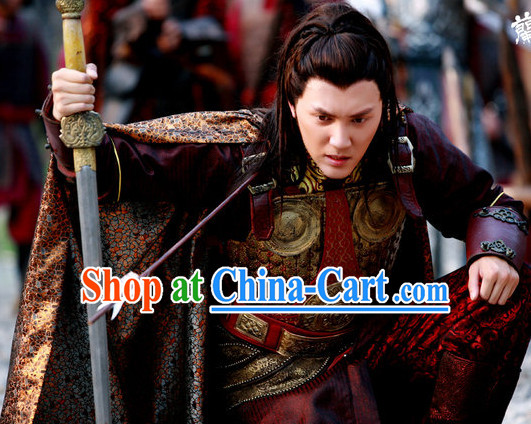 Chinese General Armor Costume and Mantle for Men