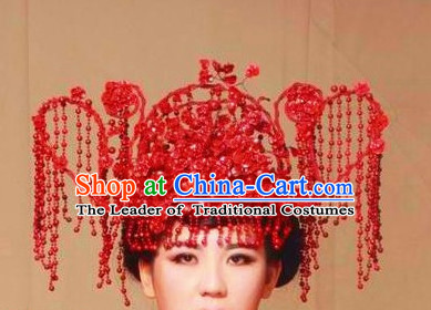 Ancient Chinese Red Wedding Headpieces
