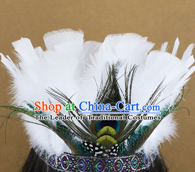 Custom Made Handmade Chinese Feather Hair Accessories Hairpieces