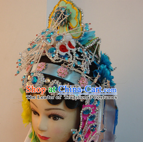 Chinese Opera Nun Hairstyles Long Black Wigs Fascinators Fascinator Wholesale Jewelry Hair Pieces