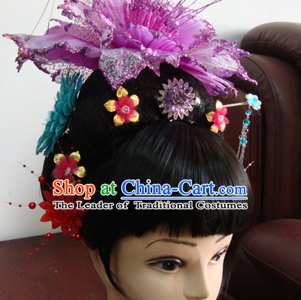 Chinese Opera Peking Opera Cantonese Opera Hairstyles Fascinators Fascinator Wholesale Jewelry Hair Pieces and Black Wigs