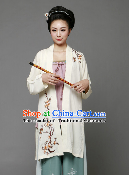 Chinese Ancient Female Poet Halloween Costume and Hair Jewelry for Women