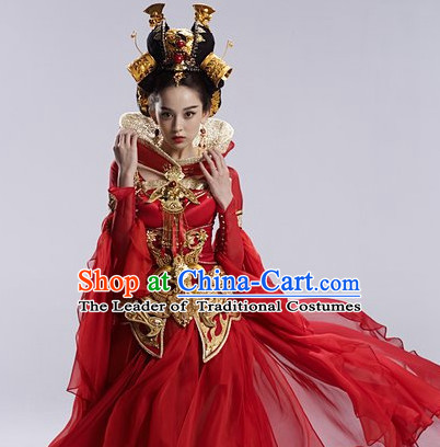 Purple Asia Chinese Princess Halloween Costume Cosplay Costumes and Hair Accessories Complete Set