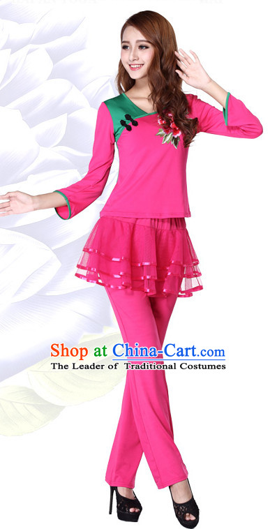 Pink Chinese Festival Parade and Stage Dance Costume Wholesale Clothing Group Dance Costumes Dancewear Supply for Women