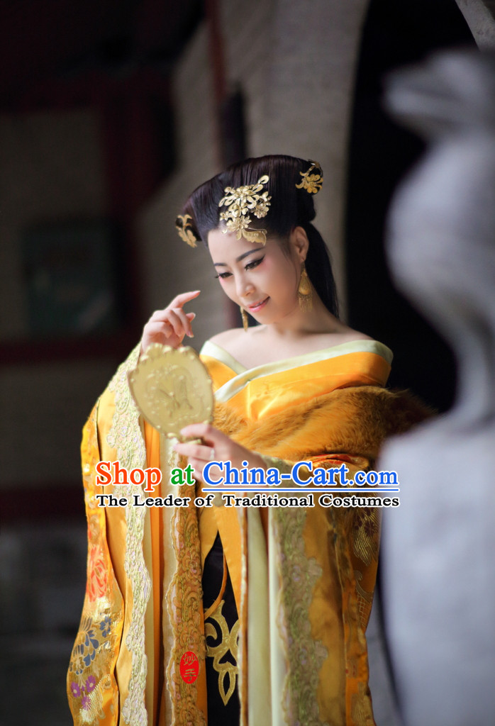 Shang Dynasty Chinese Myth Daji Su Da Ji Fox Spirit Fox Queen Costumes Chinese Costume and Hair Accessories Complete Set